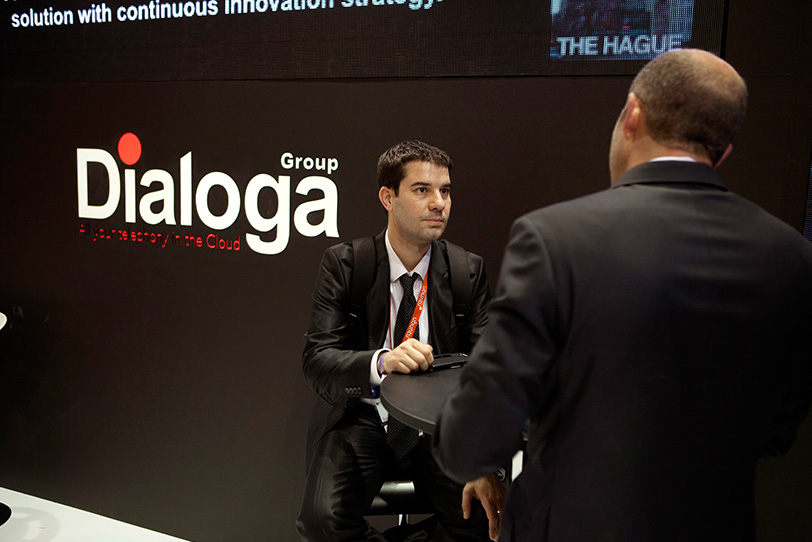 Dialoga stand at Mobile World Congress in Barcelona