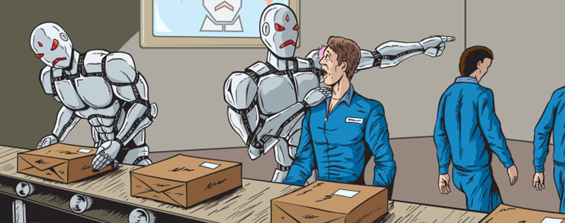 Robot firing man